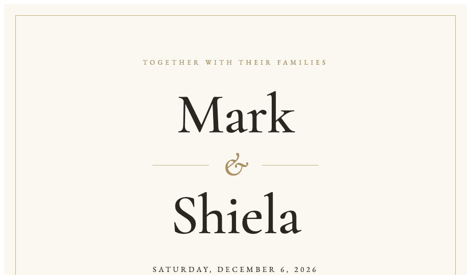 Heirloom wedding template preview